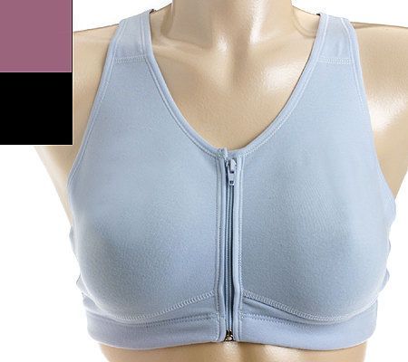 74 Denise Austin Zip Front Workout Bra Size Medium Orchid