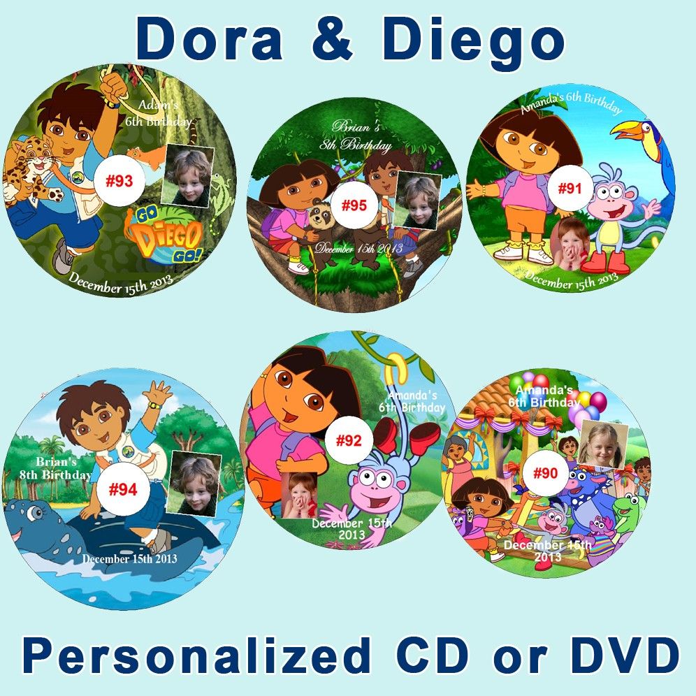 Dora Diego Birthday Invite Thank U Cards Candy Wraps Stickers