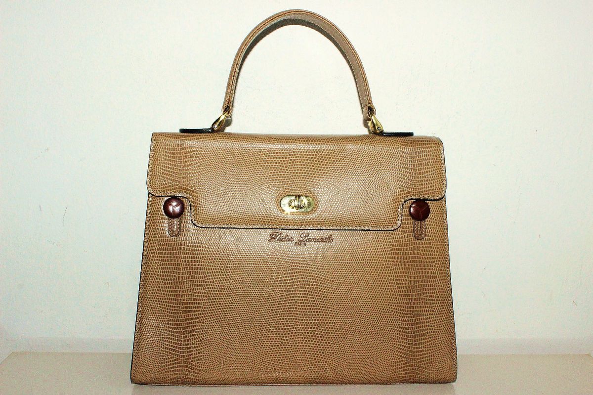 DIDIER LAMARTHE PARIS BEIGE LEATHER HANDBAG PURSE