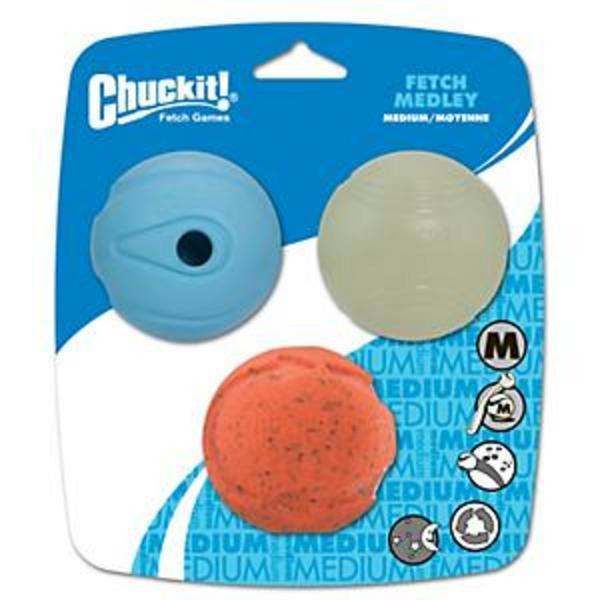   Fetch Medley Assorted Balls 3pk Medium Dog Toy MY DOG LOVES THIS