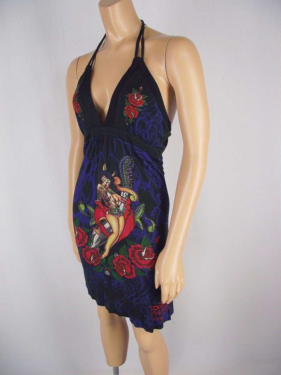  Audigier New Tattoo Dress s Open Back Sexy Rose She Devil