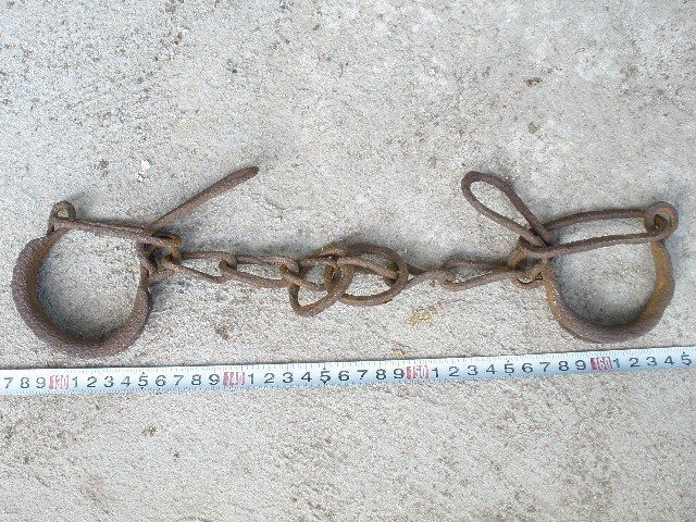  Primitive Very Old Shackles for Horses Donkeys Tap Wrought Iron