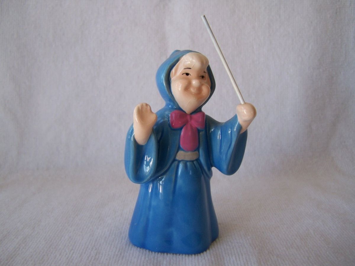 Disney Beautiful Cinderella Fairy Godmother Ceramic Figurine   Exc