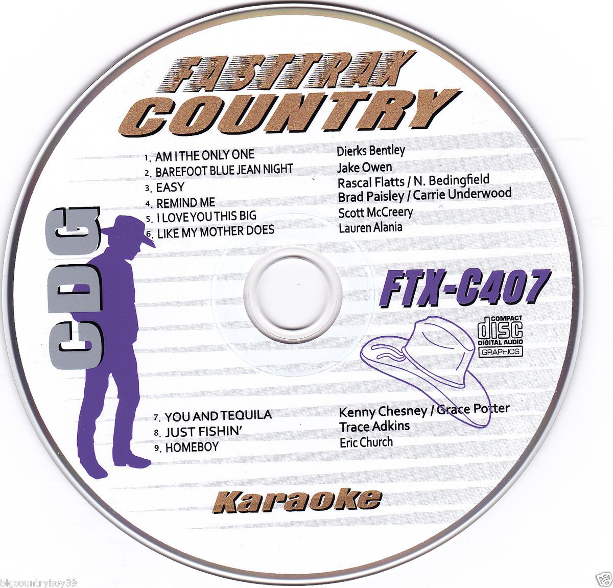 FASTTRAX COUNTRY KARAOKE DIERKS BENTLEY,TRACE ADKINS,BRAD PAISLEY / C