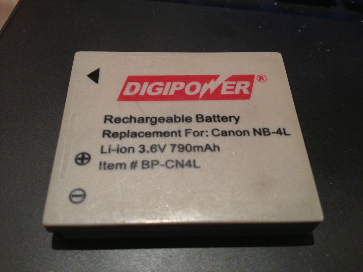 Digipower BP CN4L Lithium ion Battery for Canon NB 4L with Charger