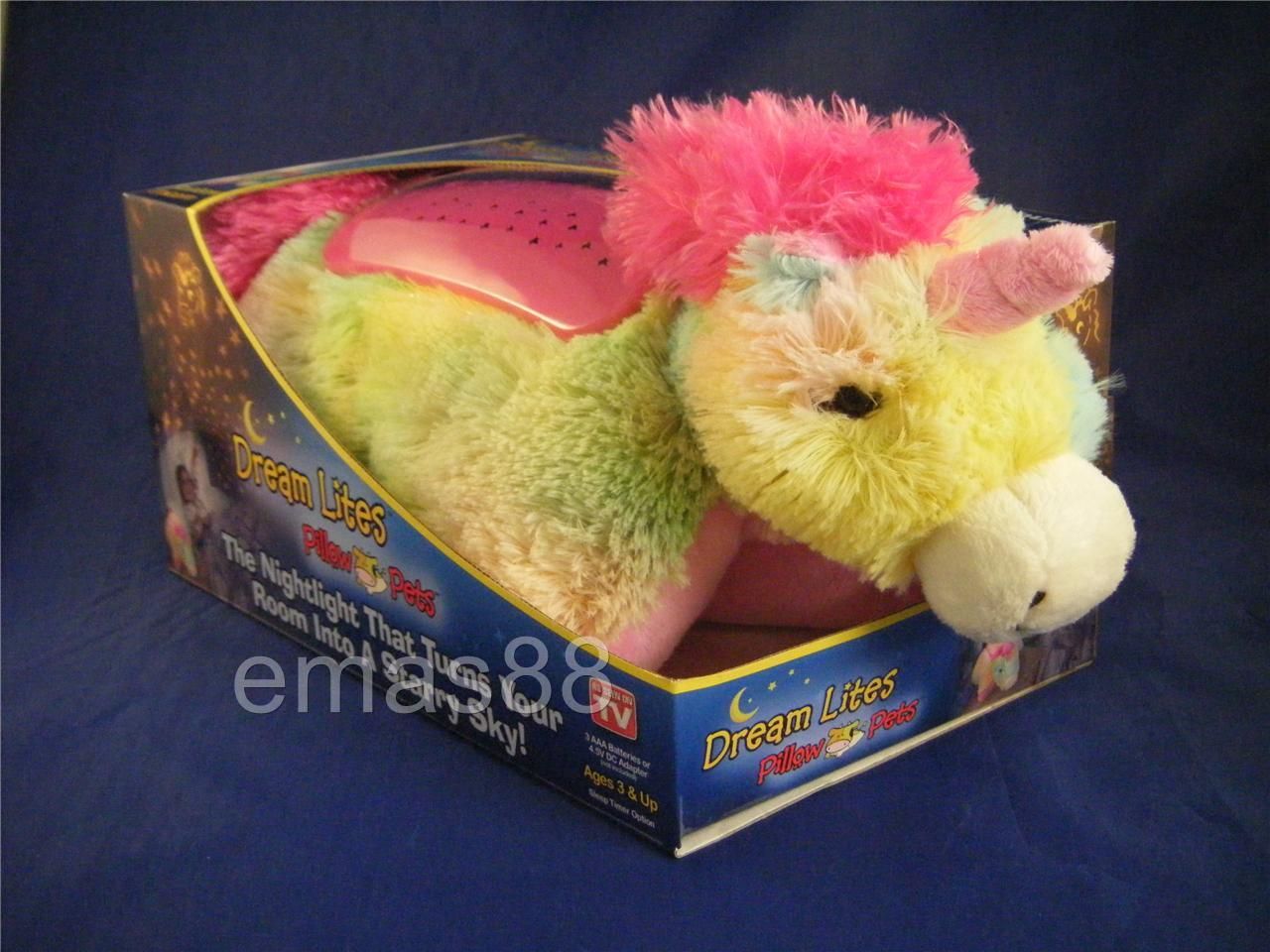 100 Official Dream Lites Rainbow Unicorn Pillow Pet NIB FreeShip Seen