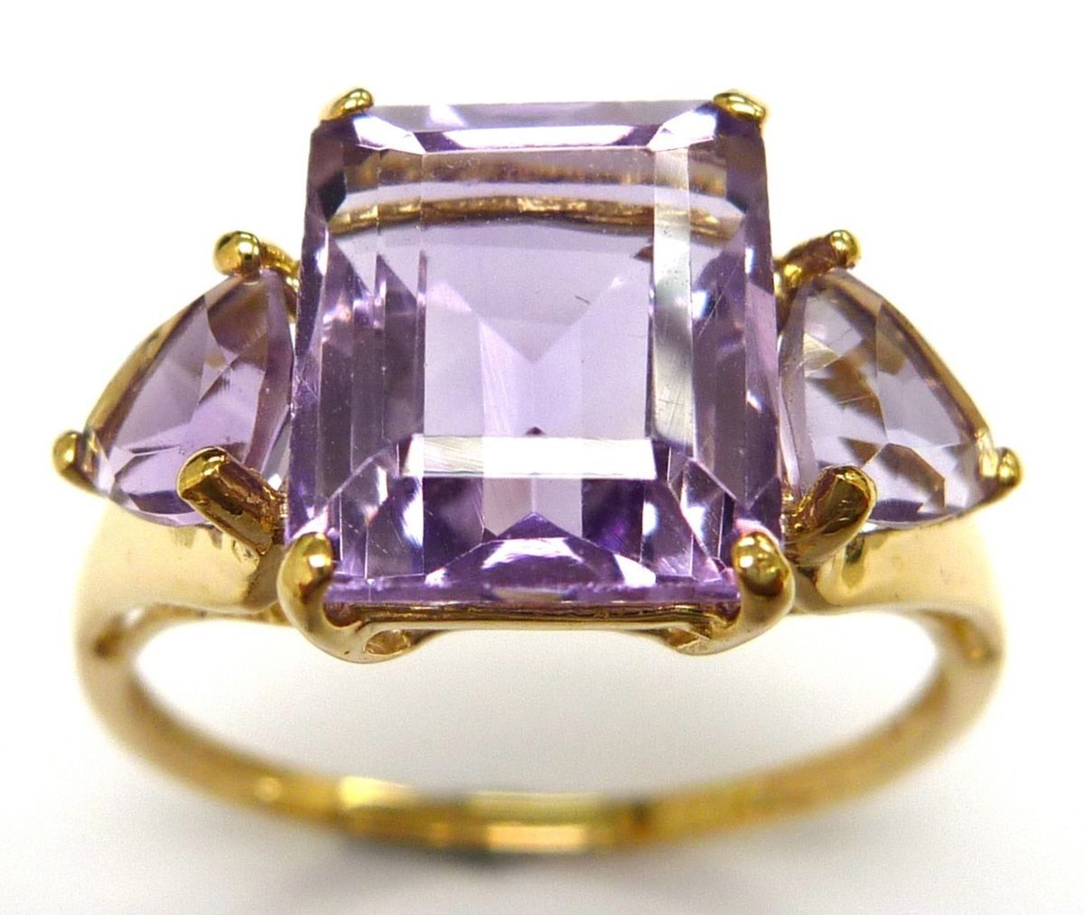  4 50ctw Amethyst Ring Solid Yellow Gold