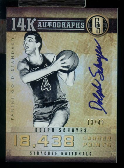 DAM 2011 12 Gold Standard DOLPH SCHAYES Auto 13 49 14k Auto SYRACUSE