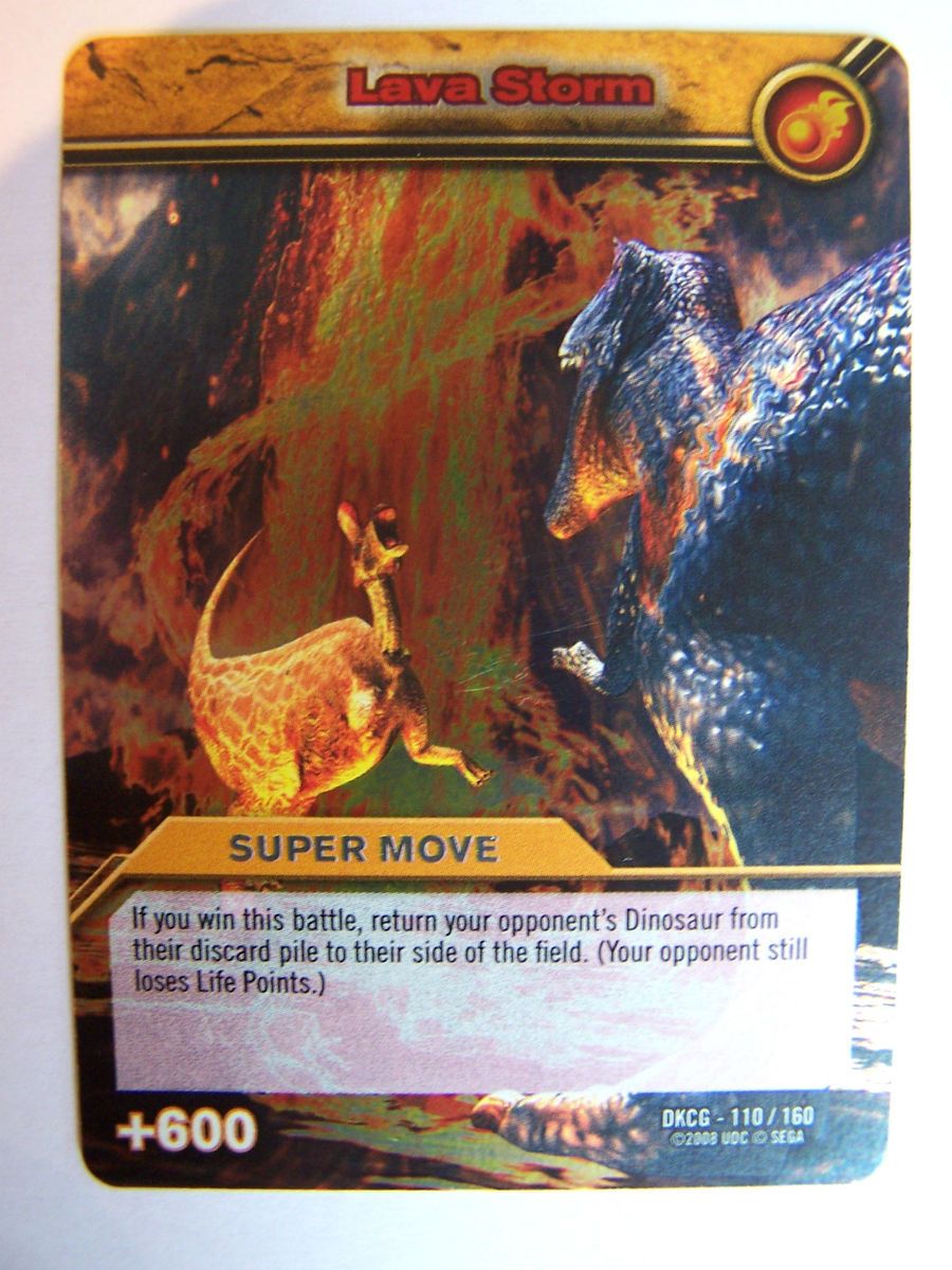 Dinosaur King Trading Card Silver Shiny Super Move Card Lava Storm