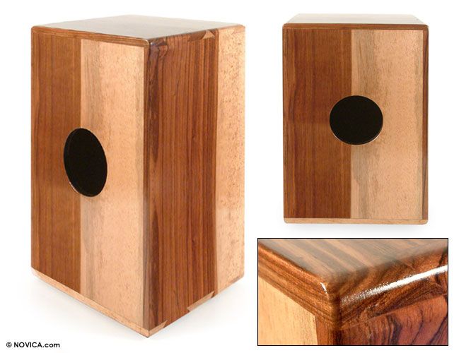 Genuine Cajon Drum Hand Crafted Wood Peru New Novica