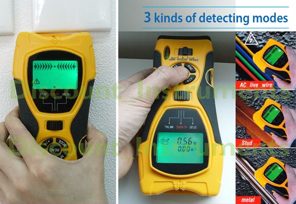 5in1 Distance Meter Stud Metal Wire Detector Laser Tool