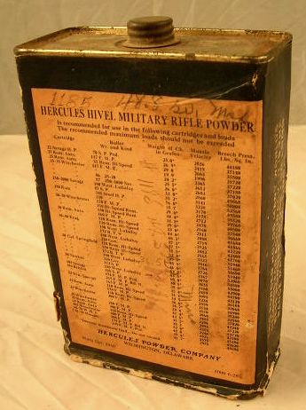 Hercules HiVeL Rifle Powder Tin, paper label