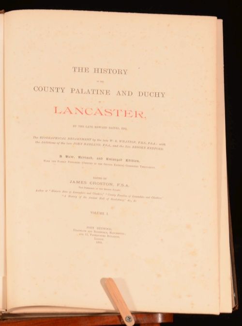 1888 1893 5VOL The History of The County Palatine and Duchy of