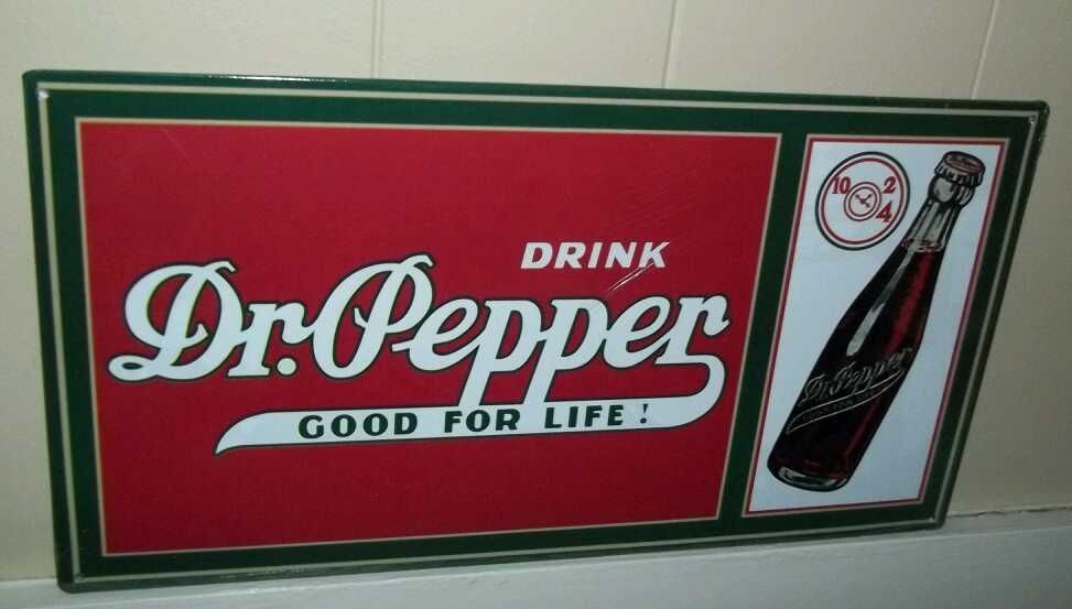 Drink Dr Pepper Metal Tin Sign 8 1 2 x 16