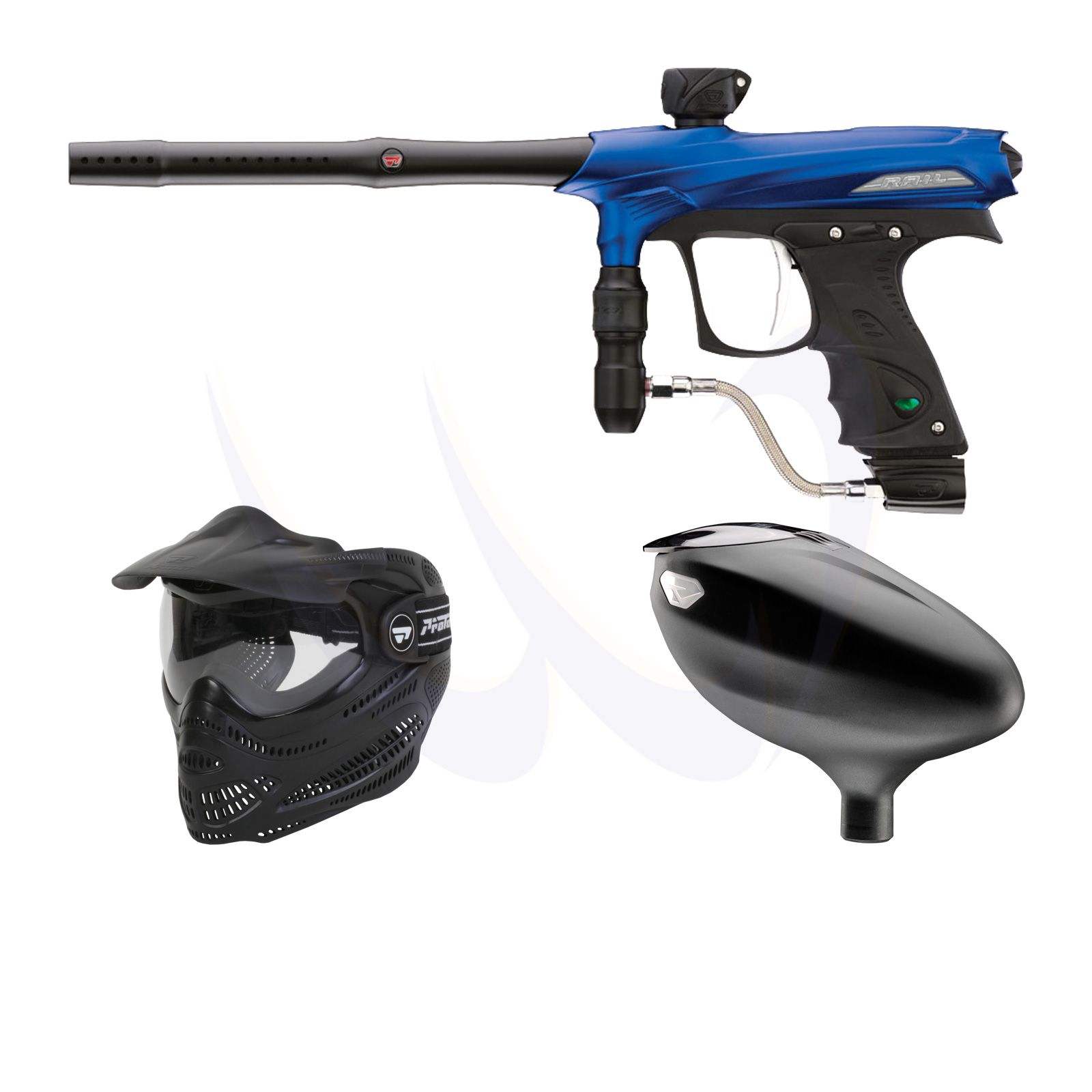 Dye Proto Rail Electronic Paintball Marker Blue El Goggle Primo 8203