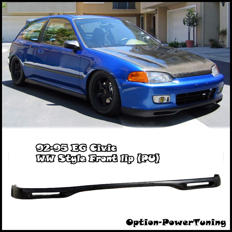  Civic WW Style Front Bumper Lip Spoiler Kit PU 2DRS EG JDM New