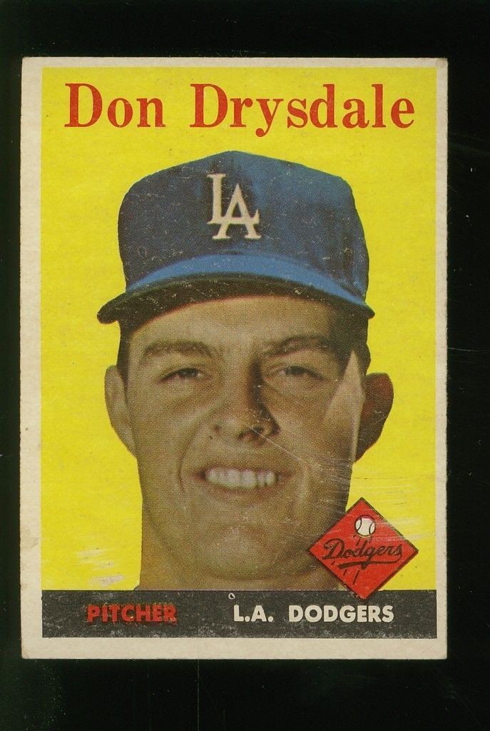 1958 Topps Don Drysdale 25 100 00 VGEX U3598