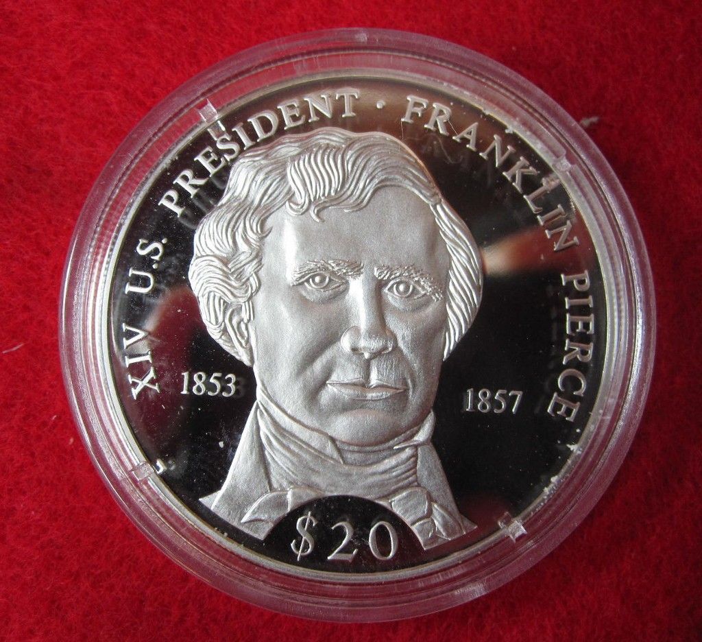 2000 American Mint U.S. President Franklin Pierce $20 Coin Republic Of