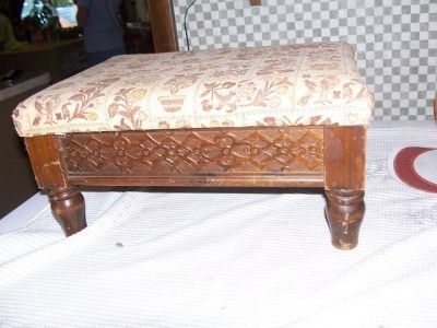 fancy vintage wooden footstool antique