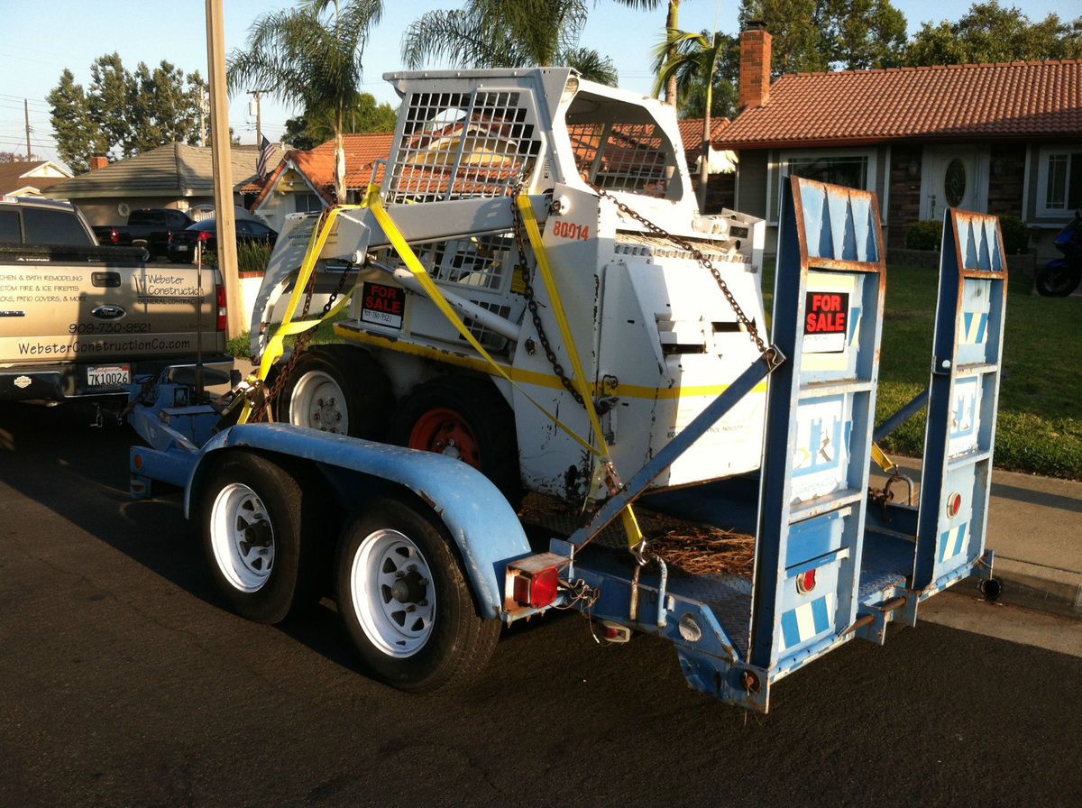 Clark Bobcat 543 Skidsteer Loader, Dual Axle Trailer with Pintle Ring