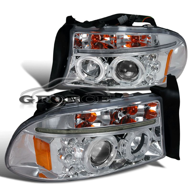 1998 2003 DODGE DURANGO LED PROJECTOR CHROME HEADLIGHTS LAMPS