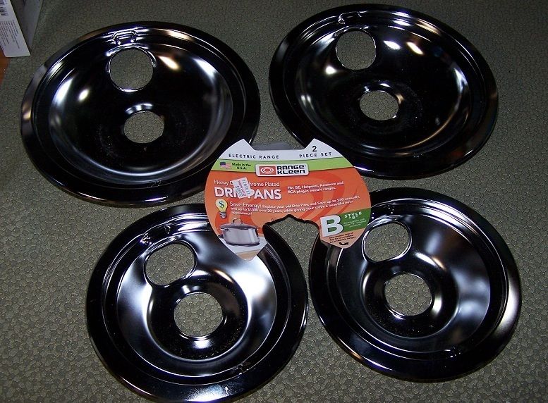 Set of 4 New Electric Stove Range Drip Pans Style B