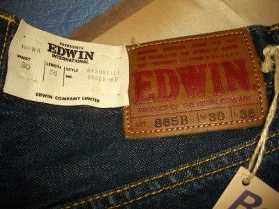 RARE Deadstock Pants Edwin 865B Nashville Vintage Clothing 30x36 Made