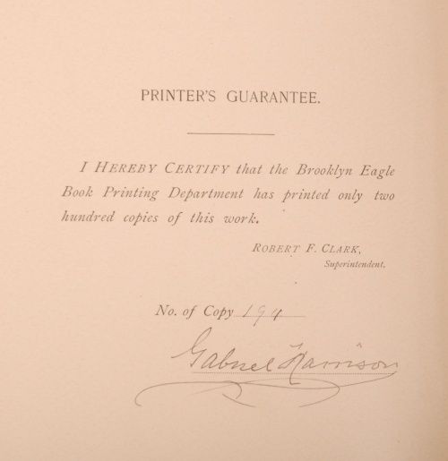 1889 Edwin Forrest Actor Man Gabriel Harrison Limited First