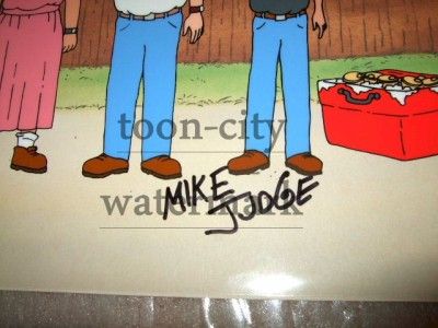 King of The Hill Cel Hand Signed Mike Judge Fox Seal Background Hank