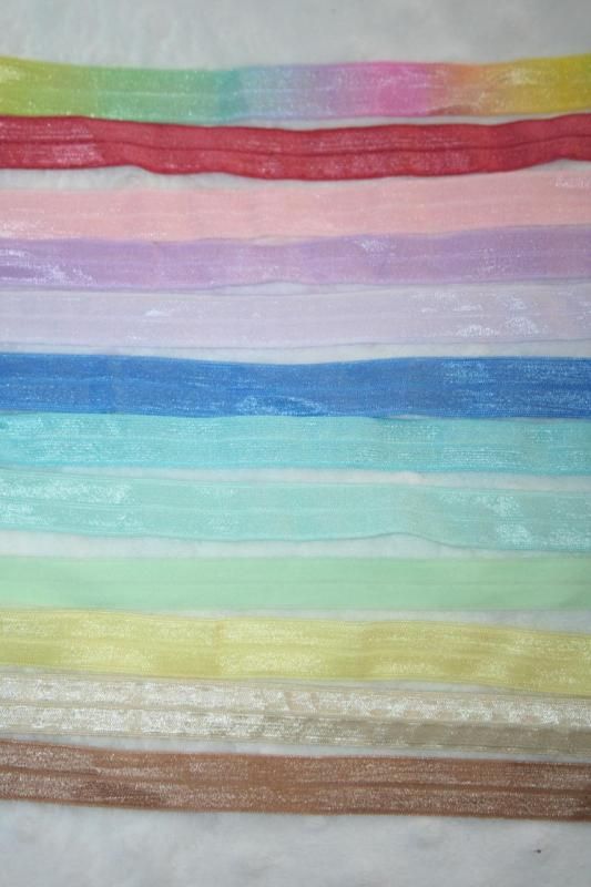  FOLDOVER Elastic FOE 5/8 Baby Headband Hair Tie Dye rainbow FREE SHIP