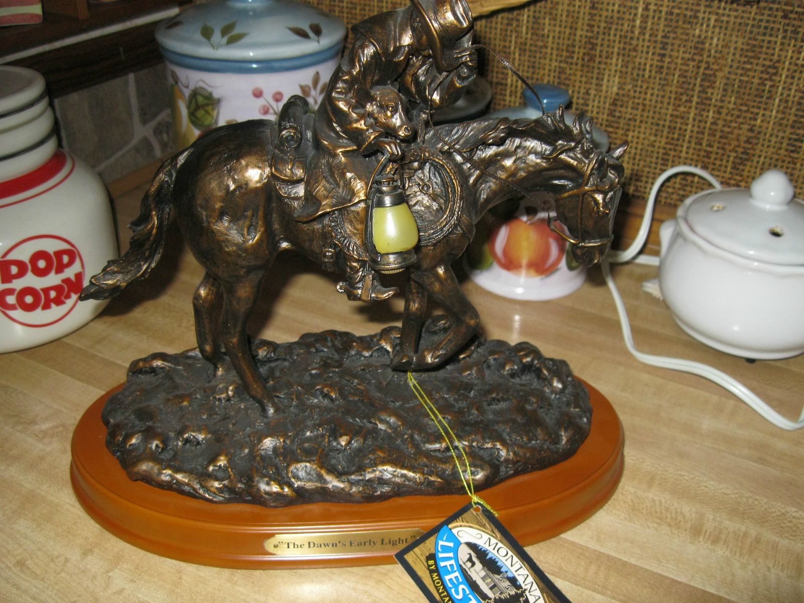  BRONZE STATUE WESTERN HORSEBACK THE DAWNS EARLY LIGHT NWT