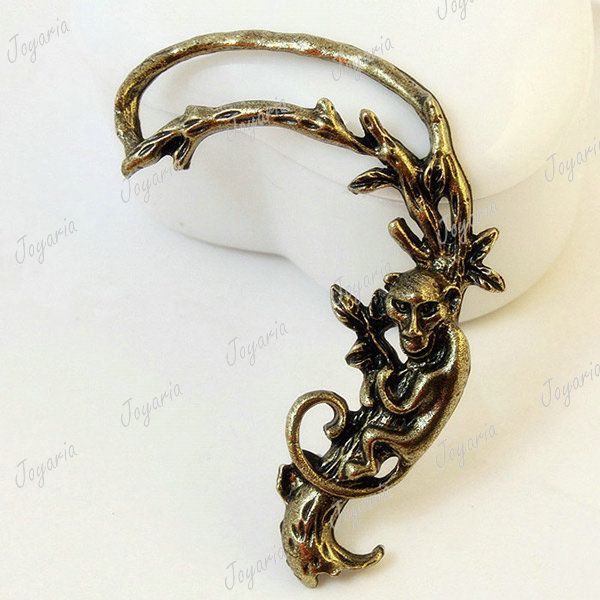  Antique Brass Monkey Animals Earrings Ear Cuff Wholesale FJ96