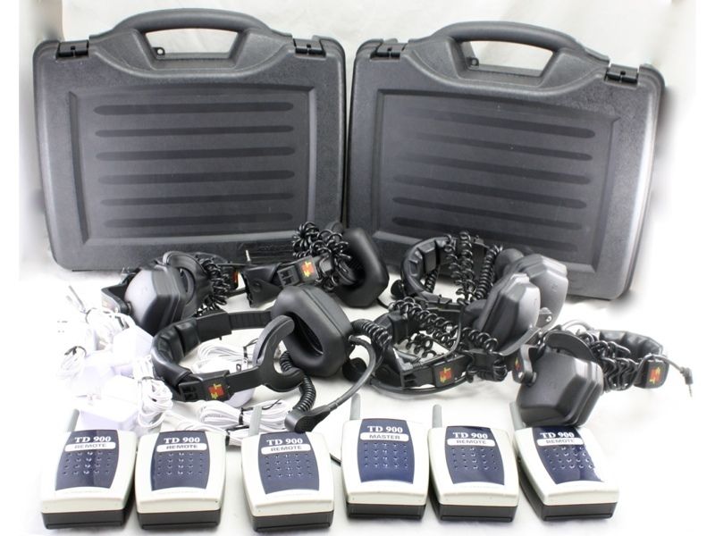 Piece Eartec Head Set TD900 Wireless Intercom System Pro Headsets