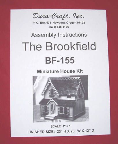 Dura Craft Brookfield BF 155 Dollhouse Instructions