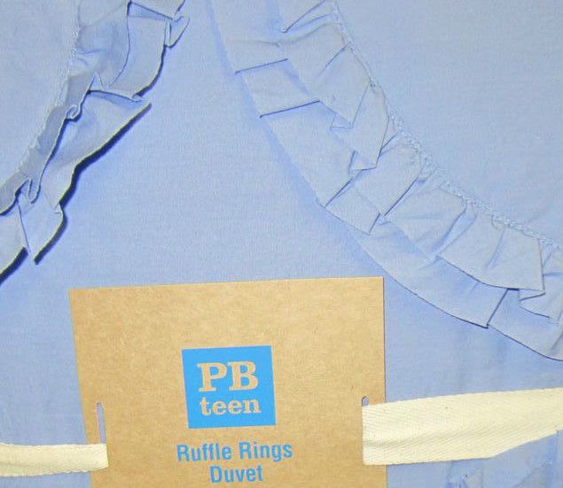 Duvets, Pottery Barn Teen,Ruffle Rings,Periwinkle,fits twin+xLong