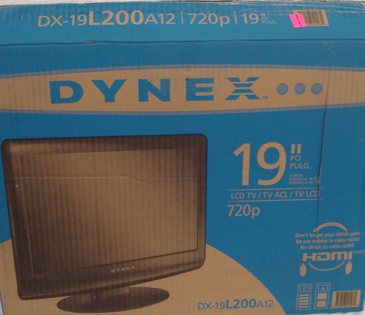 Dynex 19 Class LCD 720P 60Hz HDTV for Parts DX 19L200A12