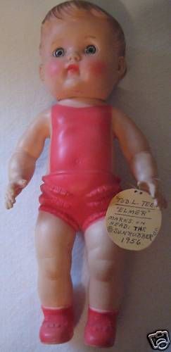 Vtg Antique Tod L Tee Elmer Doll Sun Rubber 1956 Molded