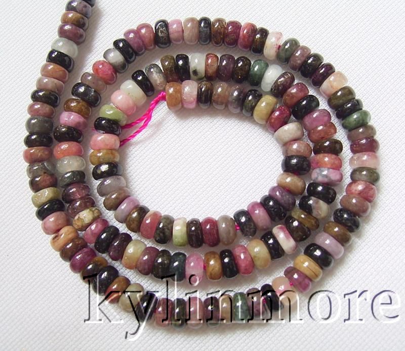 8se08193a 6mm natural tourmaline rondelle b eads 15 5