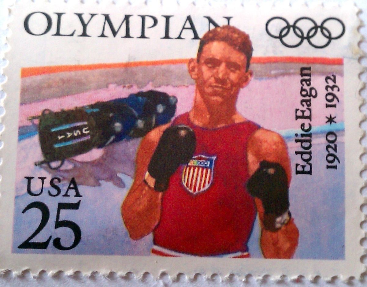 Eddie Eagan The Olympian USPS Stamp Pin