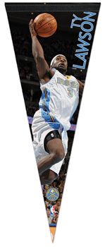 Ty Lawson Action Denver Nuggets Premium Felt Collectors Pennant Le 2