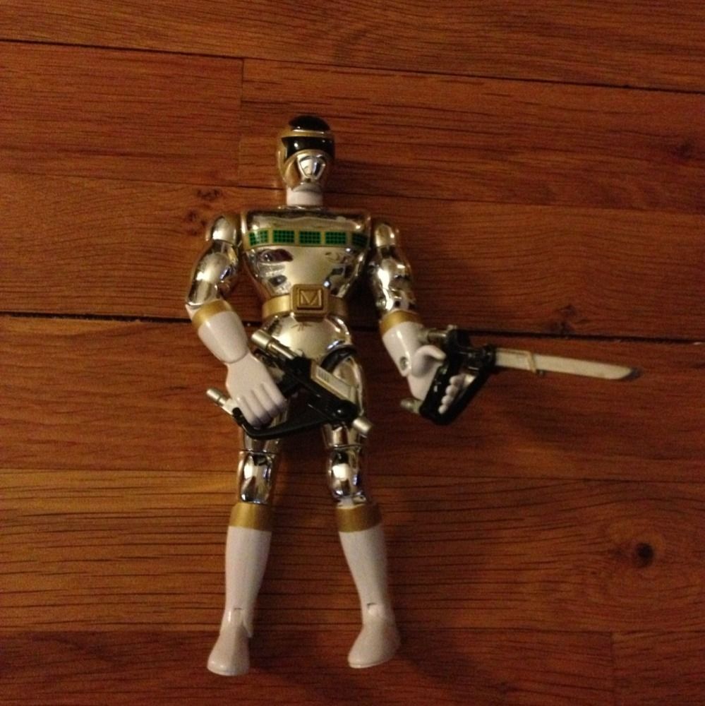 Vintage Vtg. Silver Mighty Morphin Power Rangers Ranger With Guns