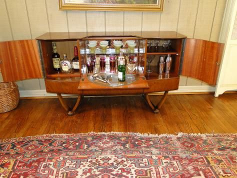  Bar Liquor Cocktail Drinks Cabinet Pop Open Walnut Eanes Era