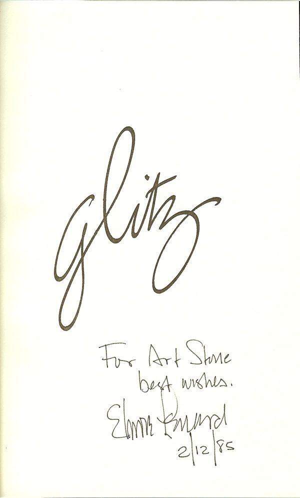 Glitz by Elmore Leonard Signed First Edition