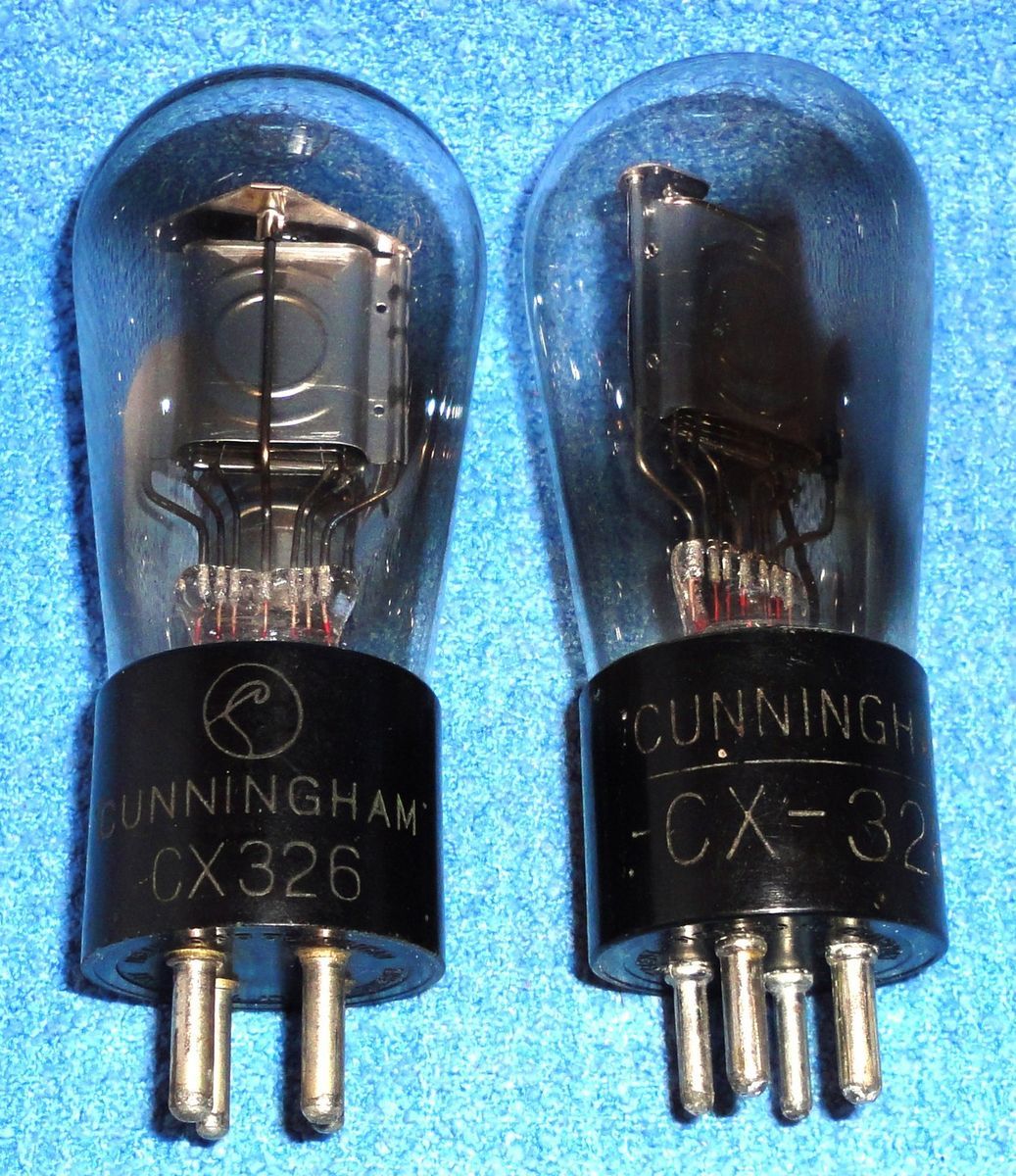 Cunningham CX 326 Radio Vacuum Tubes RARE 1920s Type 26 Globe