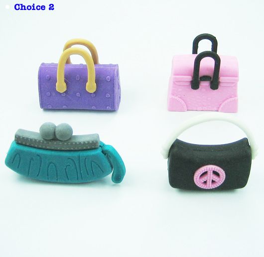 Wacky Erasers Collectible Rubber Puzzle Eraser Ladies Handbag Shopping