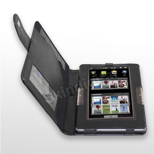 For Archos 7 70b eReader Black Leather Case Skin Cover Jacket