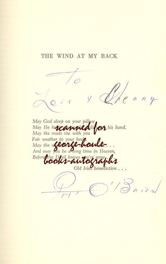 Signed and Inscribed by Pat OBrien