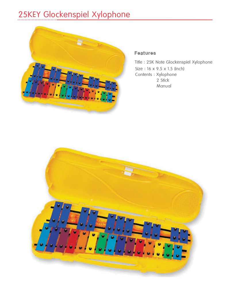 25Key Glockenspiel Xylophone Instrument for Students Kids School