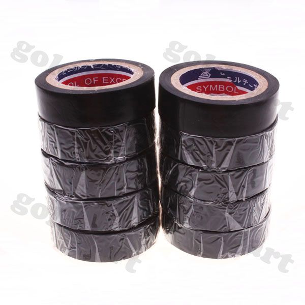 10pcs 15mm Vinyl Electrical Tape Insulation Adhesive Tape Black