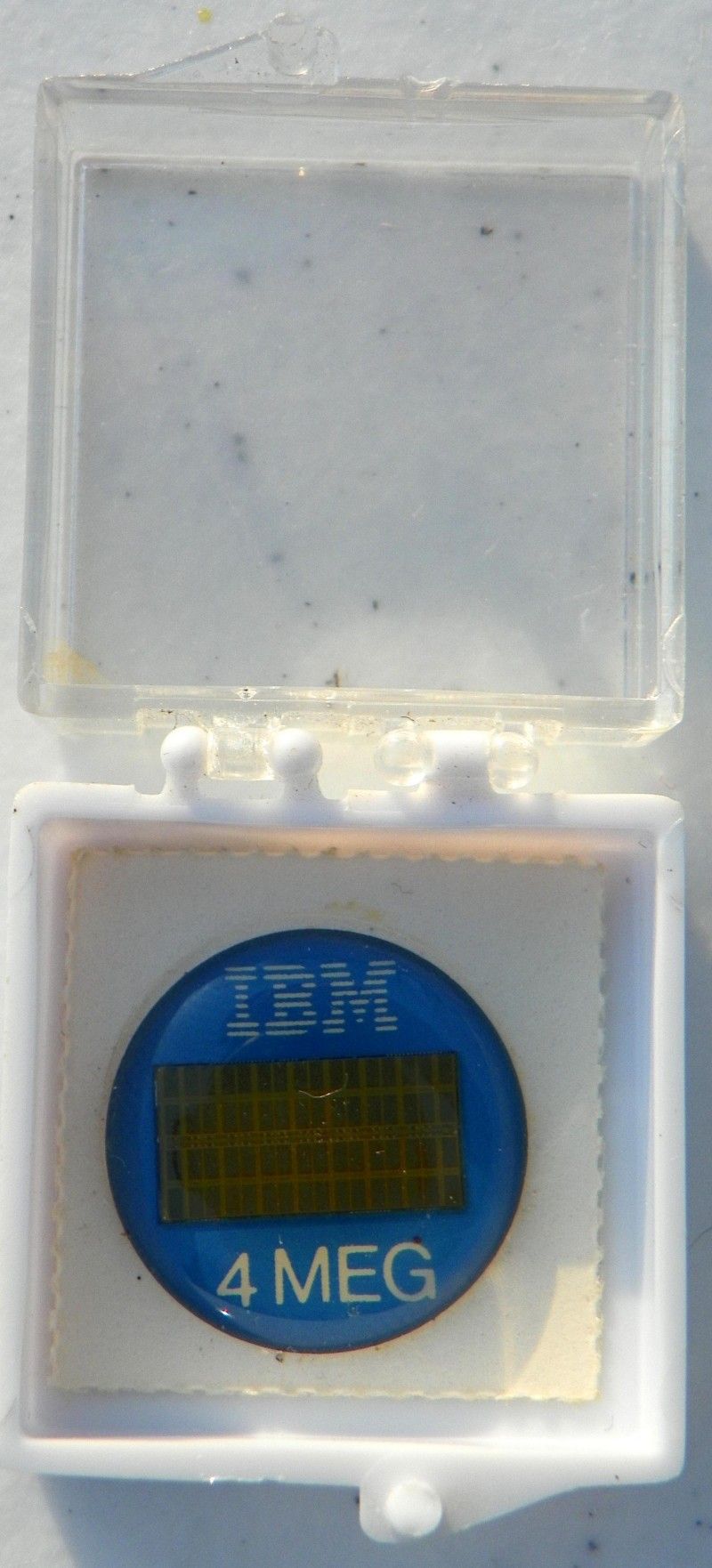 Collectible IBM Technology 4 Meg Enameled Stick on Button Electronic